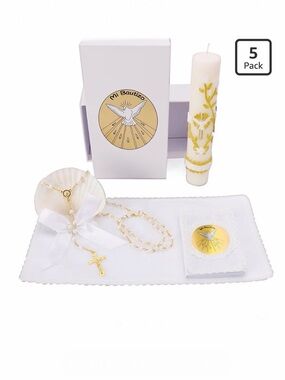 5PCS Baptism Candle🕯️Set for Boys👦🏻/Girls👧🏻Velas para Primera Comunión
